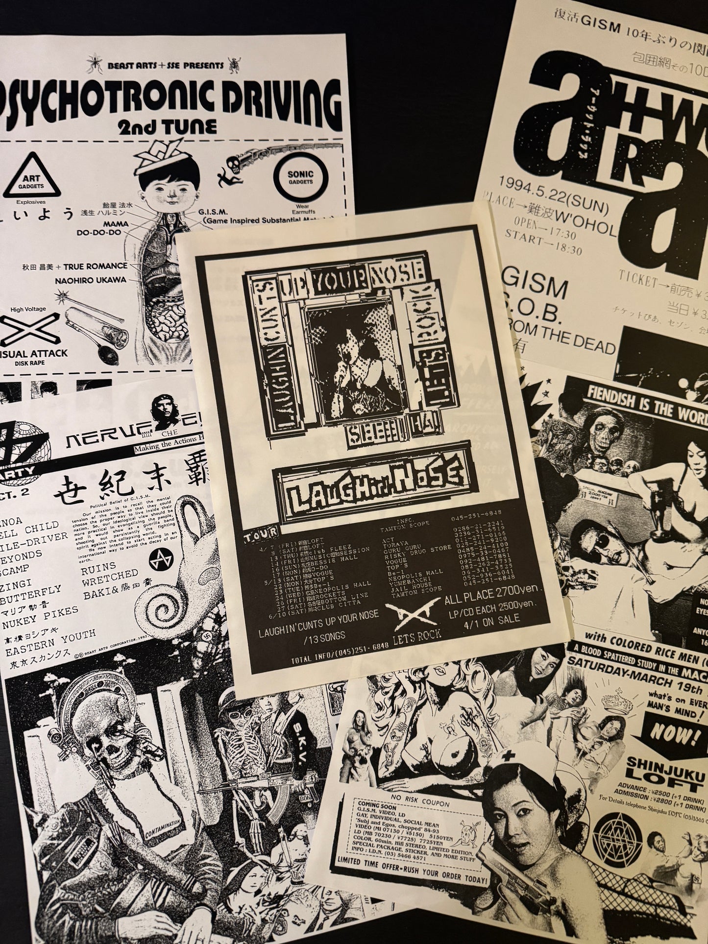 PUNK ON WAVE complete set + 90s Japanese punk and hardcore 13 flyers